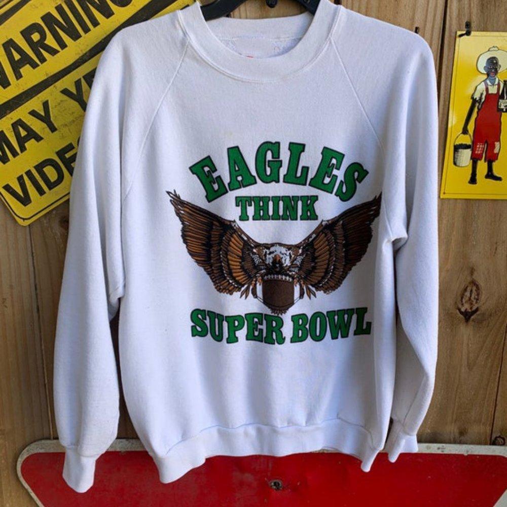 80S Philadelphia Eagles Pullover Raglan Sweatshirt 90S Full Size S-3Xl - Picture 1 of 4